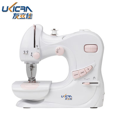ミニ家用縫製機 UFR-601 ホワイトとピンク色 0-5mm 縫合長
