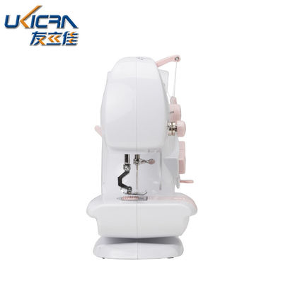 ミニ家用縫製機 UFR-601 ホワイトとピンク色 0-5mm 縫合長